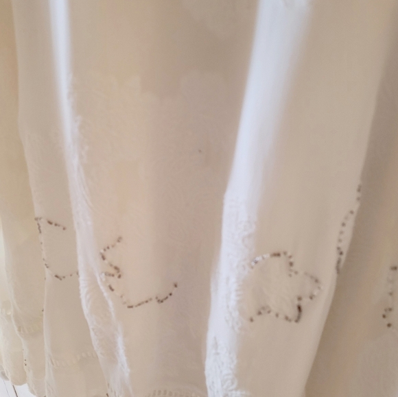 Soft Surroundings Lace Trimmed Flowy Summer Skirt White Size Large Petite - Picture 5 of 7